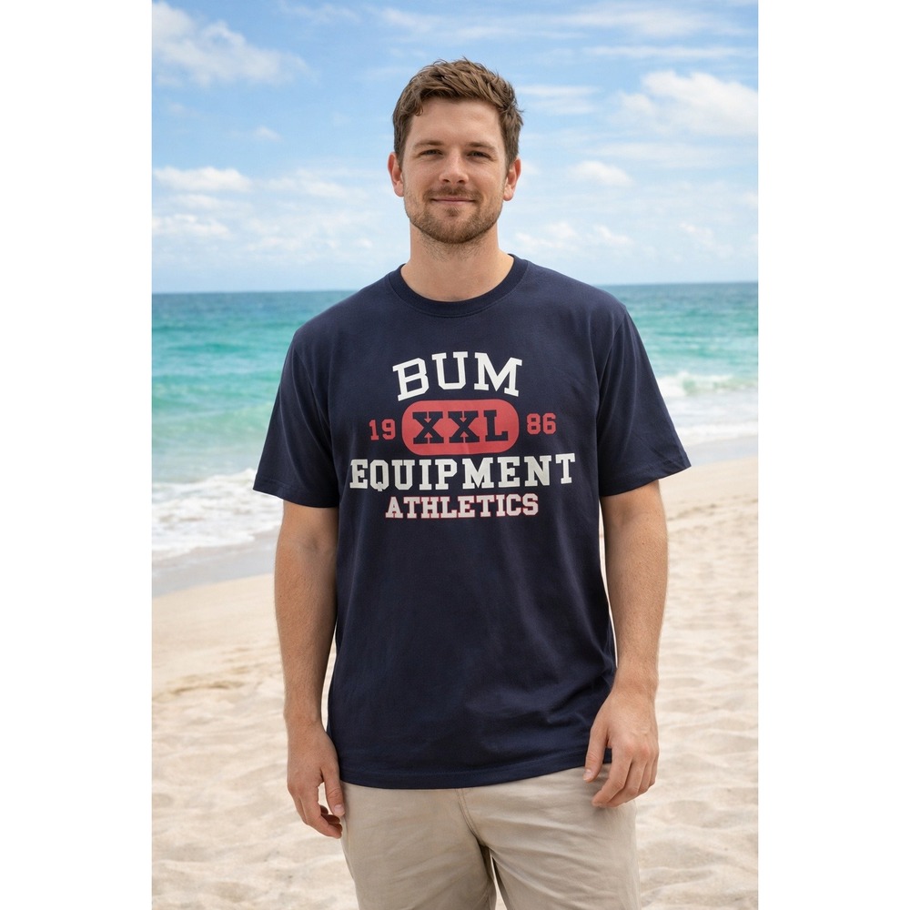 BUM Equipment‎ Athletics T-Shirt Mens Large Black Graphic Tee